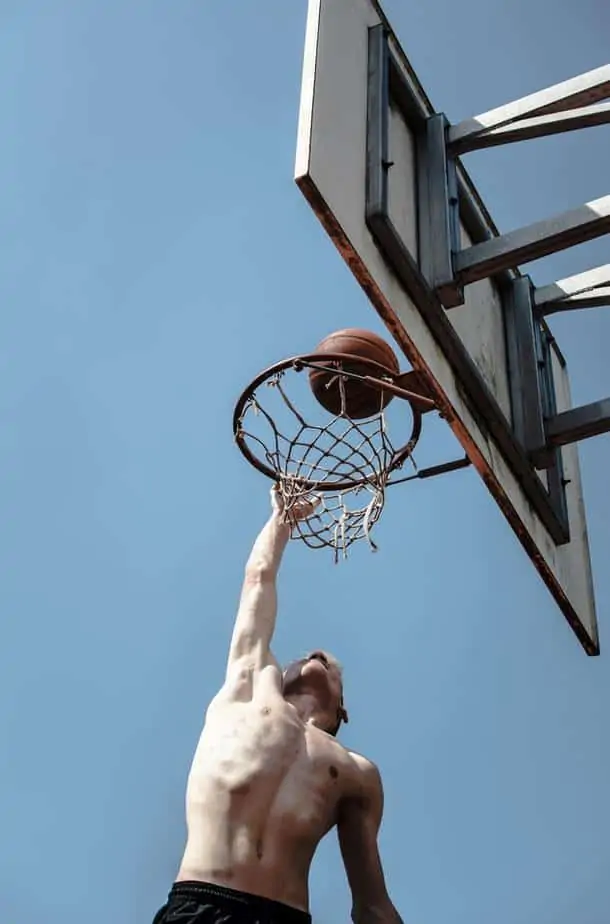 Basketball player dunking 1